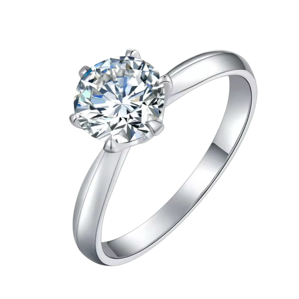 L’Essence Solitaire - 1.00CT Round Moissanite Ring in S925 Silver