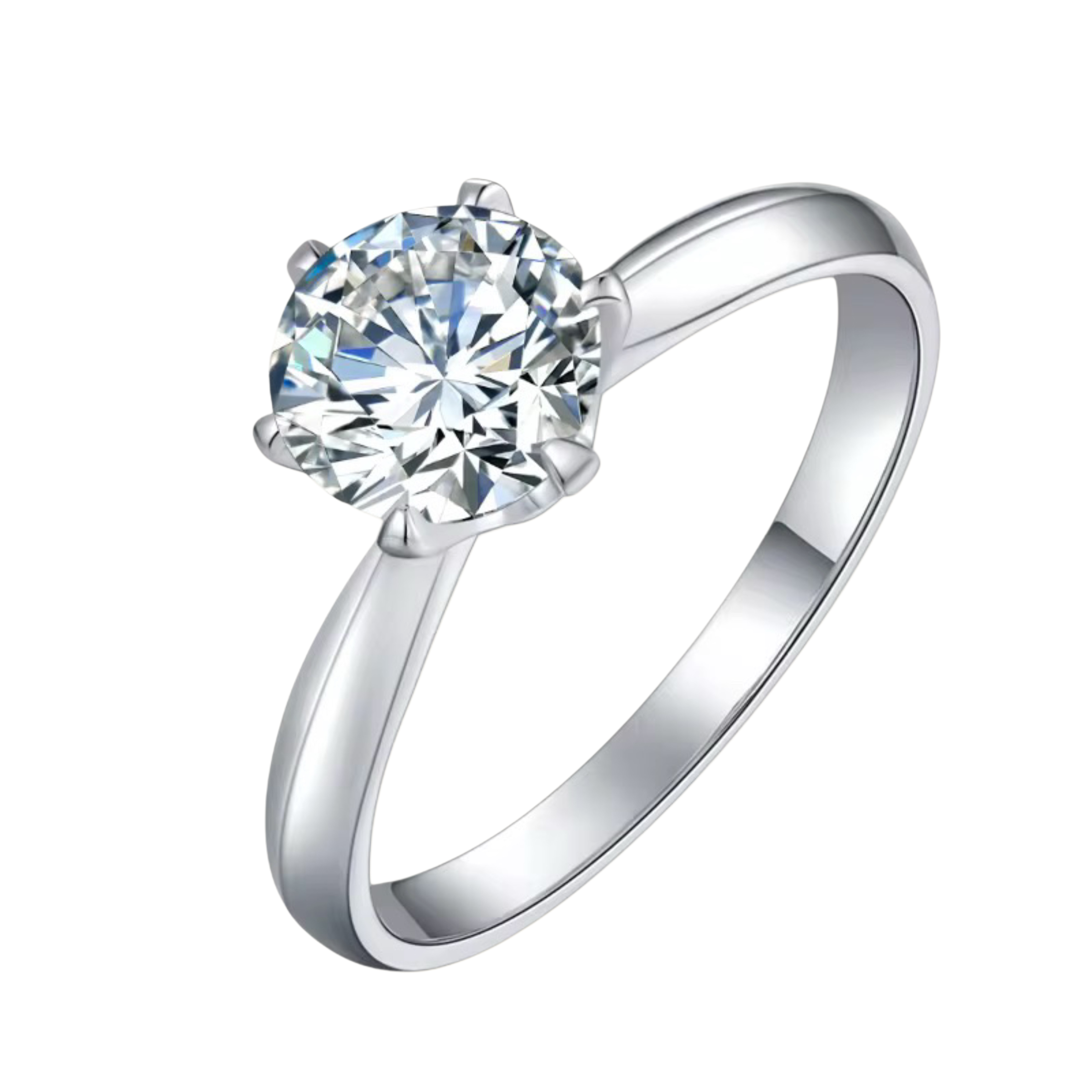 L’Essence Solitaire - 1.00CT Round Moissanite Ring in S925 Silver