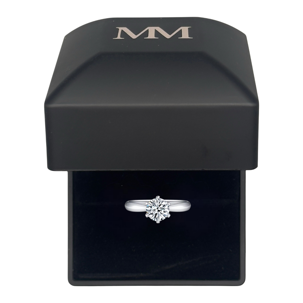 L’Essence Solitaire - 1.00CT Round Moissanite Ring in S925 Silver