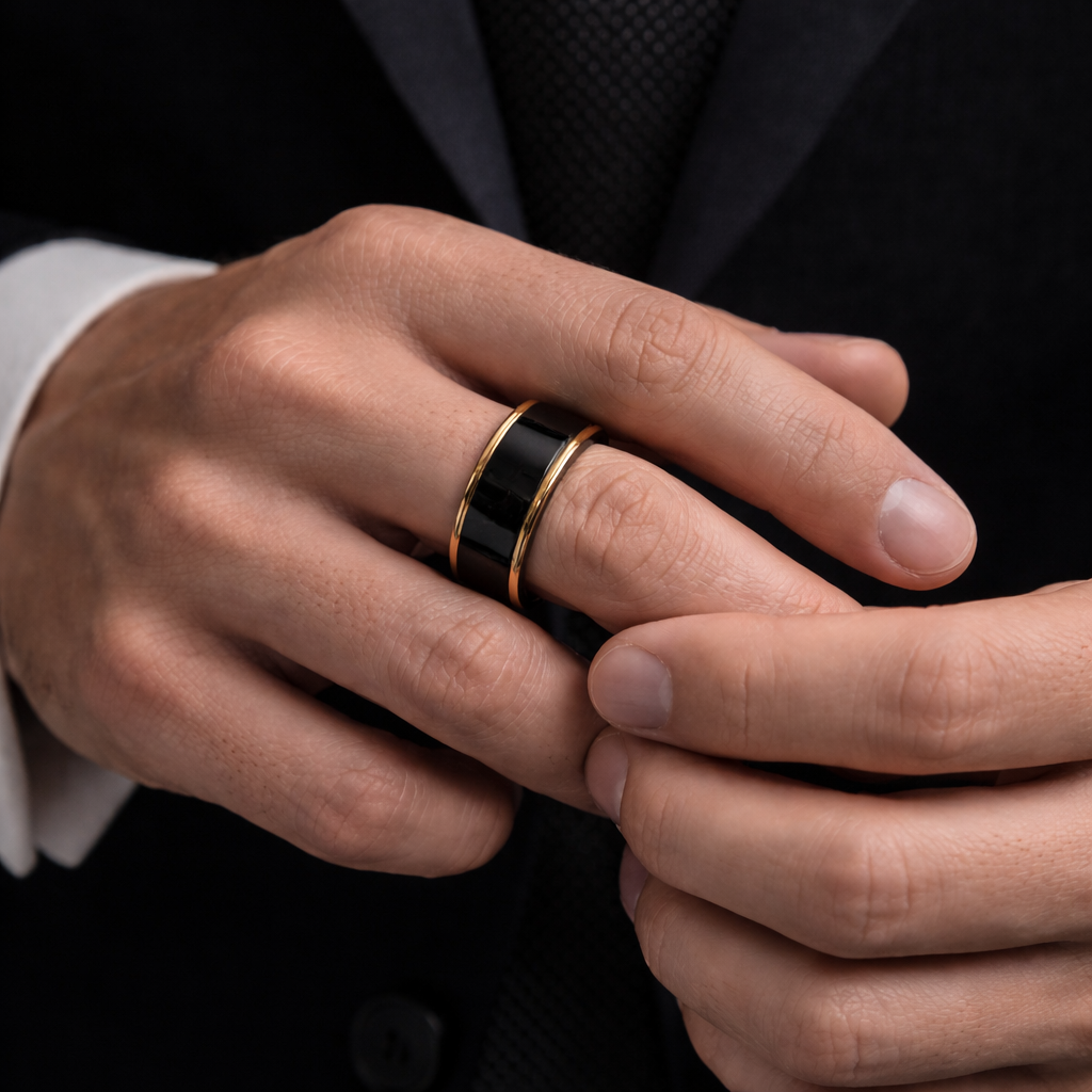 Melure Axis Noir – 8mm Tungsten Carbide Band